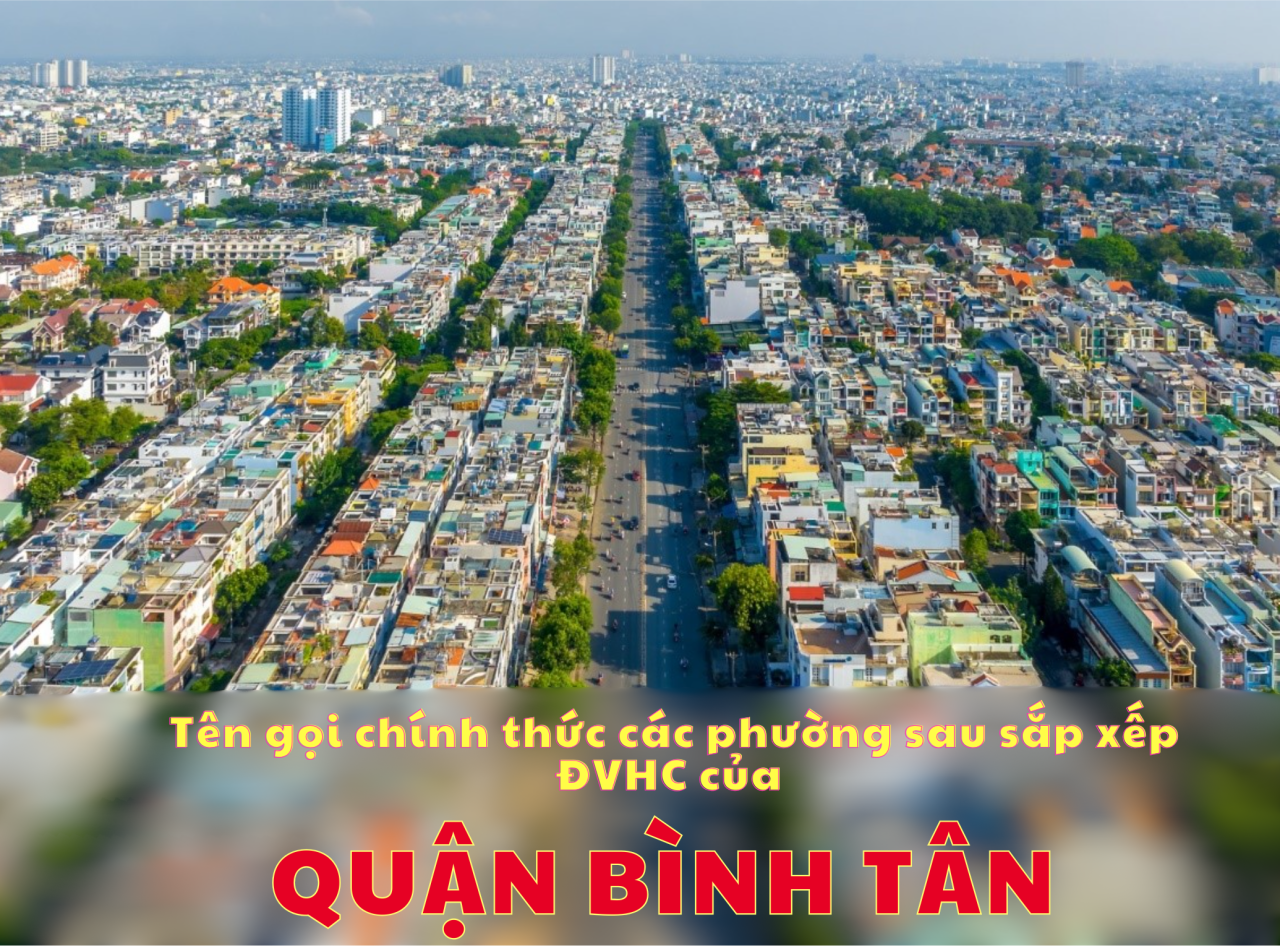 Tên gọi chính thức các phường của Quận Bình Tân sau sắp xếp ĐVHC