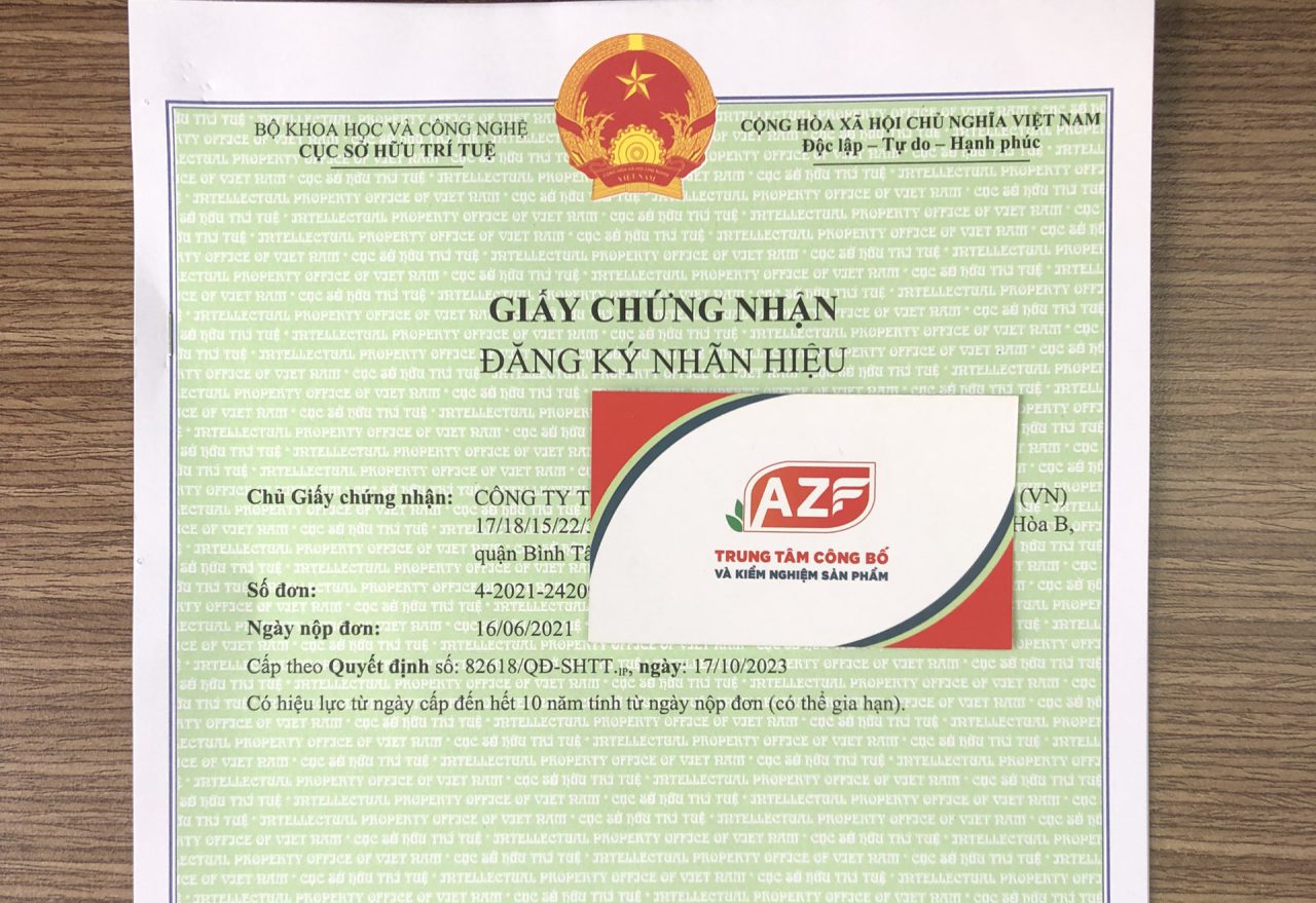 giấy chứng nhận đăng ký nhãn hiệu