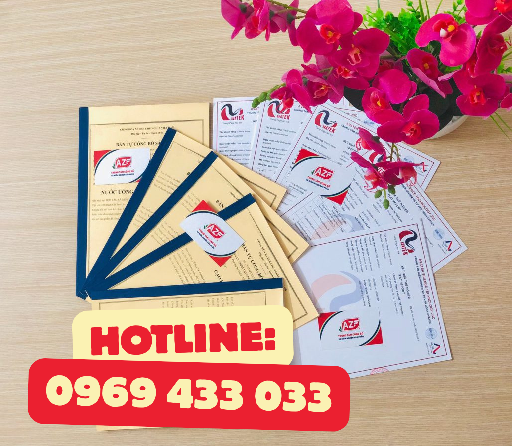 Hồ sơ công bố và phiếu kết quả kiểm nghiệm (ảnh AZF)